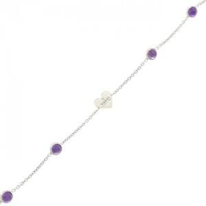GUCCI Silver Amethyst Charm Bracelet